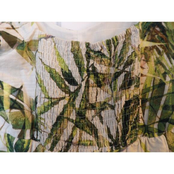 Taylor Tropical Leaf Maxi Dress Size 14 Resortwear Coastal Vibes Boho Chic - Picture 4 of 13